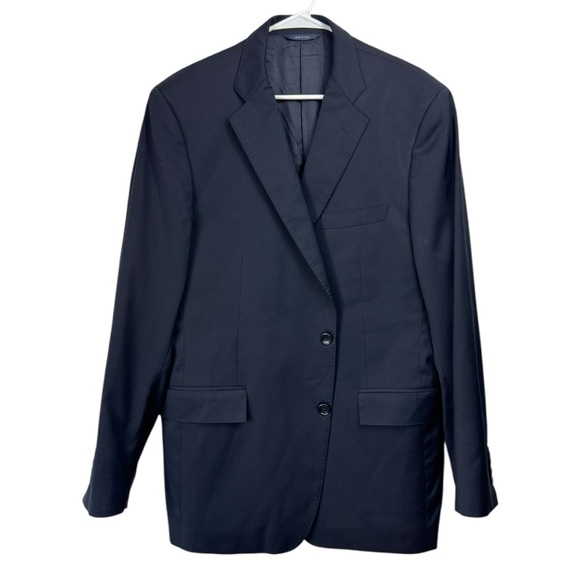 Brooks Brothers 1818 Jacket 44L Regent Navy Blue Estrato Wool Made in Italy - Picture 1 of 10